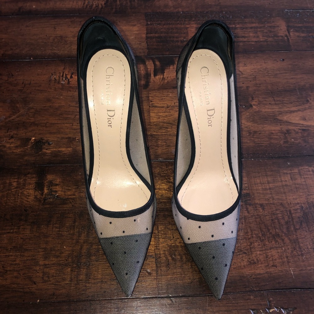 Dior D-MOI High-Heel Shoe in Dotted Swiss Tulle